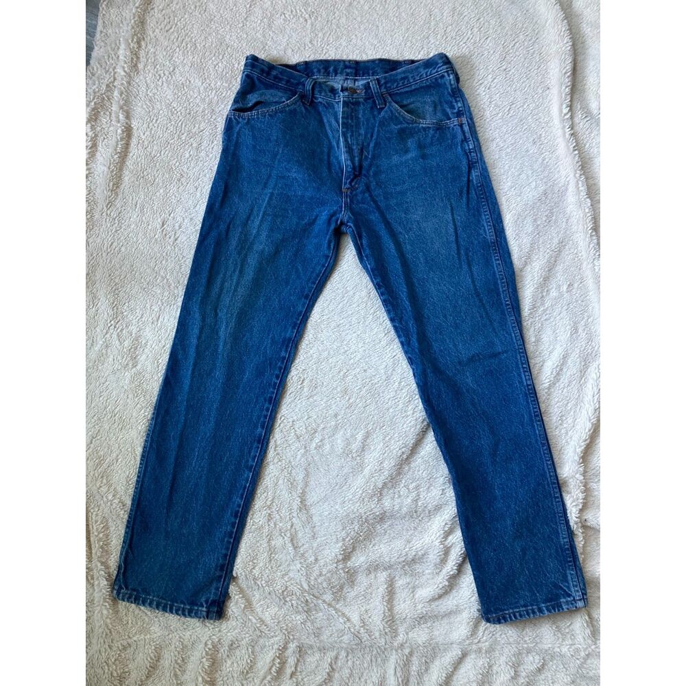 Vintage Marble Faded USA Made Dark Indigo Wash 90s Cotton Denim Jeans 32x27.5